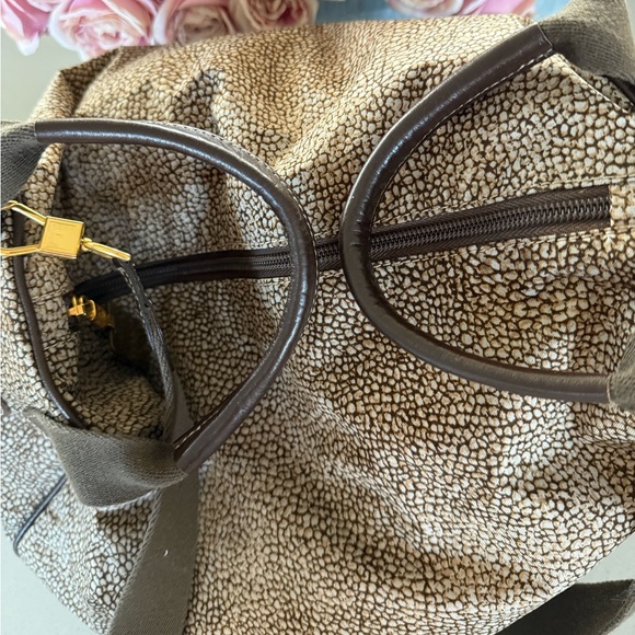 Borbonese shoulder bag tote w/ pouch quail pattern excellent condition - Picture 12 of 16